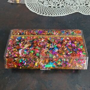 Sephora Colorful Confetti Acrylic Make Uo Case Clutch